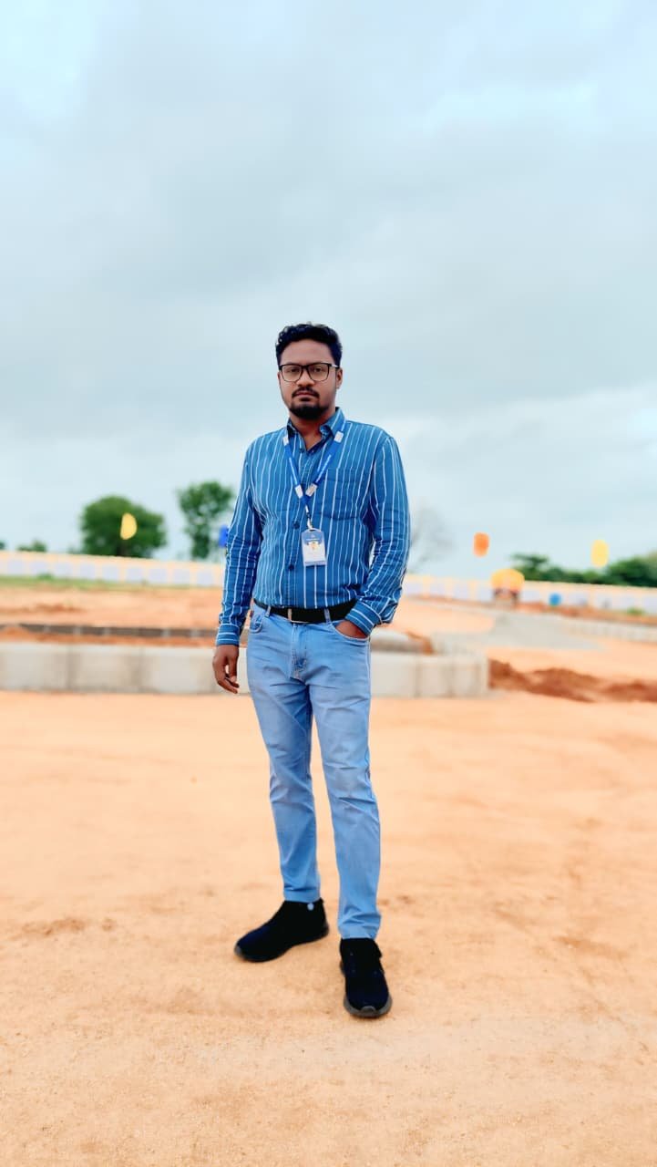 Rajeshwar Chari at an open plot site visit